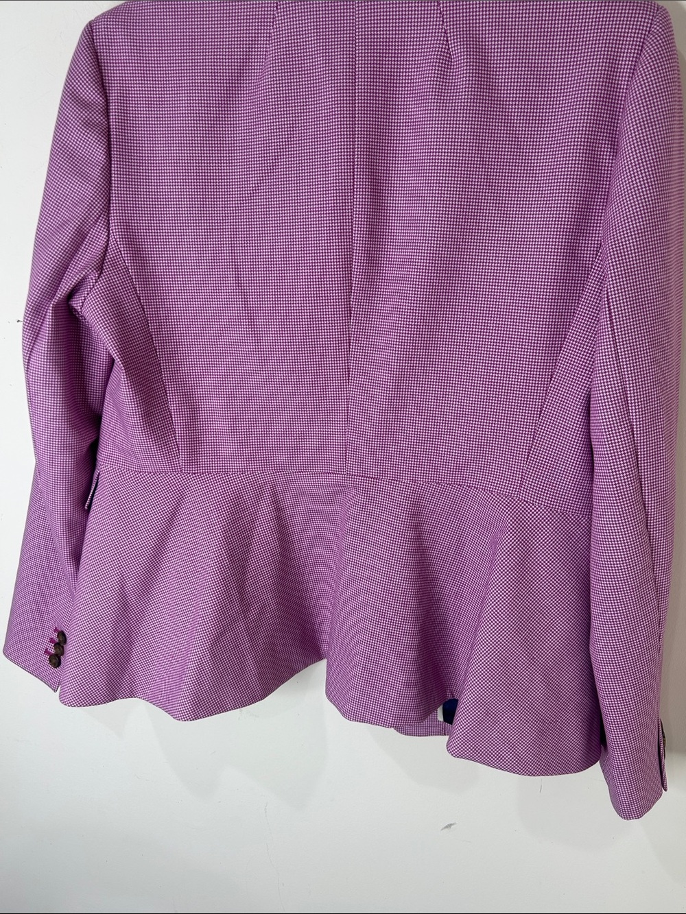 J. CREW Pink Peplum Back Houndstooth Blazer Office Business Size 10 - Picture 15 of 16